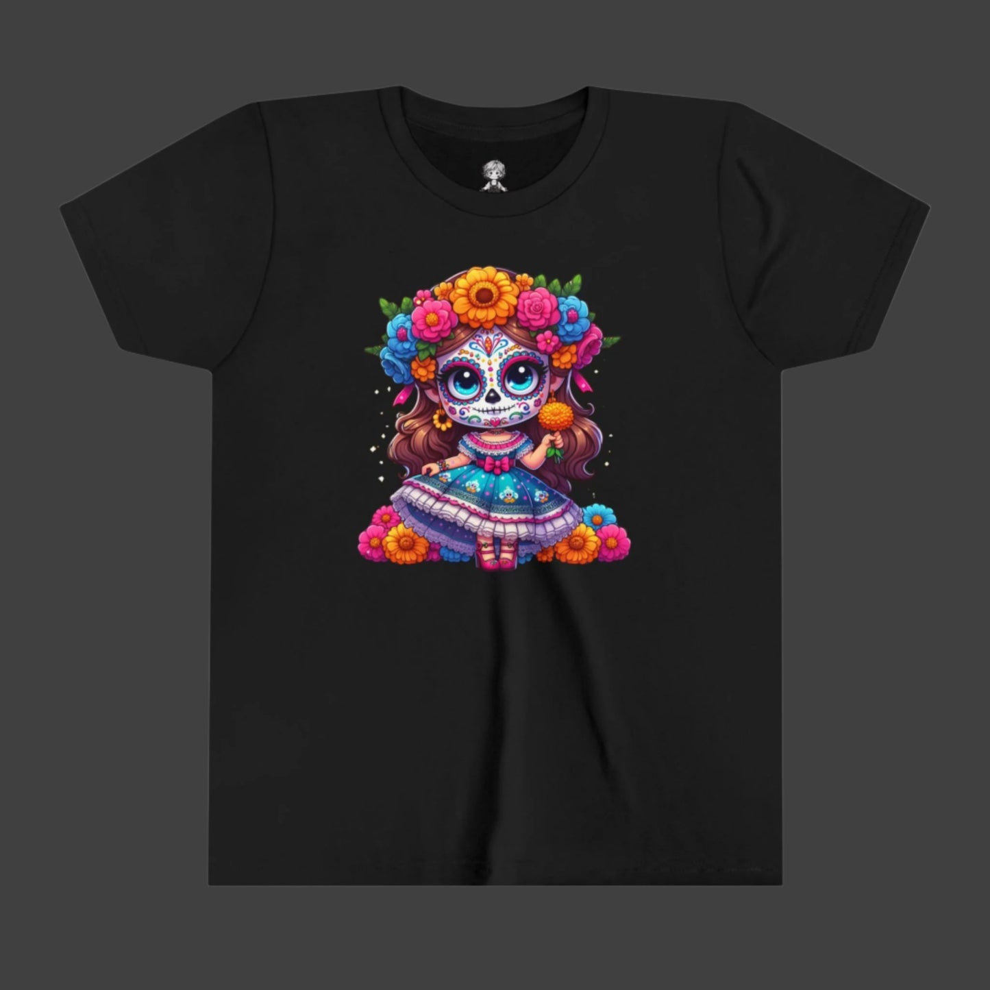 Beautiful Lady doing Halloween Youth Short Sleeve Tee