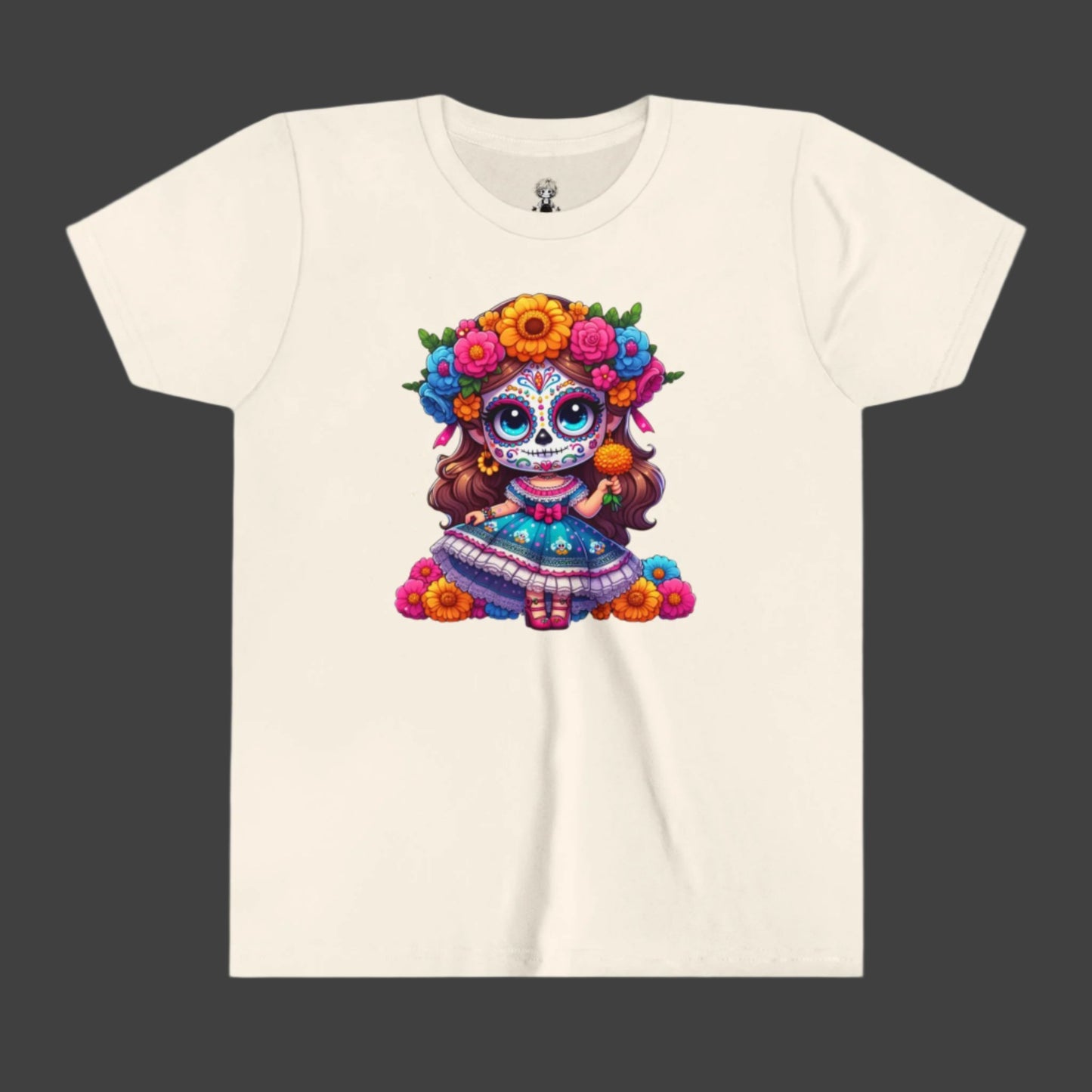 Beautiful Lady doing Halloween Youth Short Sleeve Tee