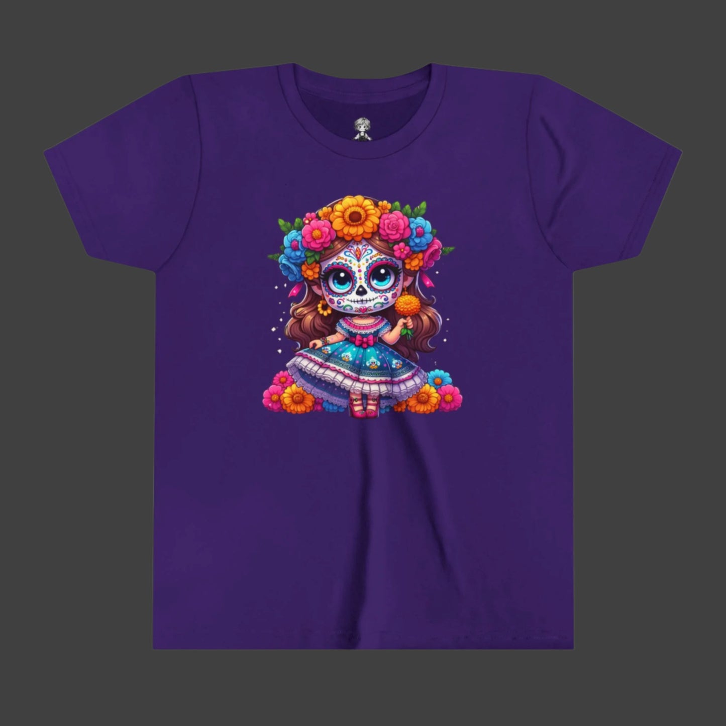 Beautiful Lady doing Halloween Youth Short Sleeve Tee