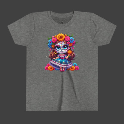 Beautiful Lady doing Halloween Youth Short Sleeve Tee