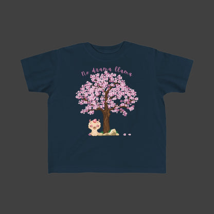 Happy Llama with a Tree and Flowers Toddler Short Sleeve Tee