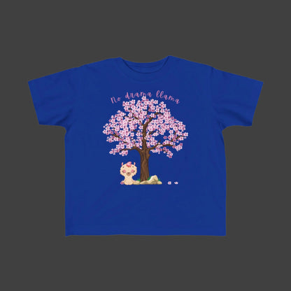 Happy Llama with a Tree and Flowers Toddler Short Sleeve Tee