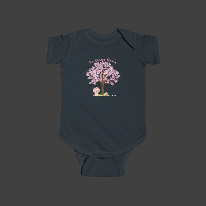 Happy Llama with a Tree and Flowers Infant One-Piece