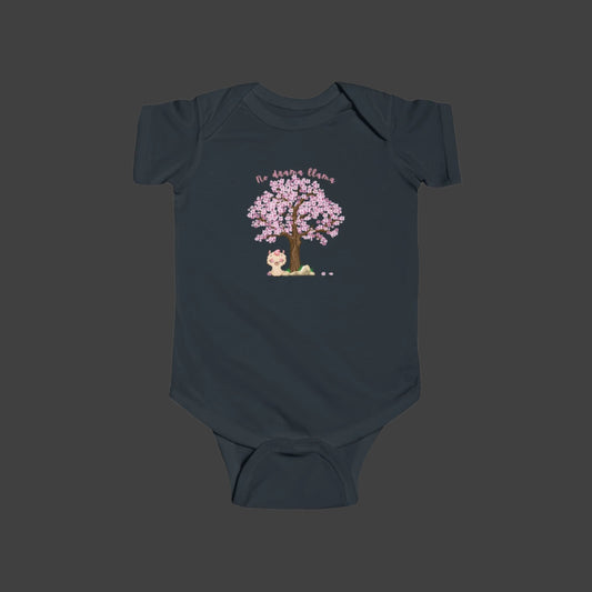 Happy Llama with a Tree and Flowers Infant One-Piece