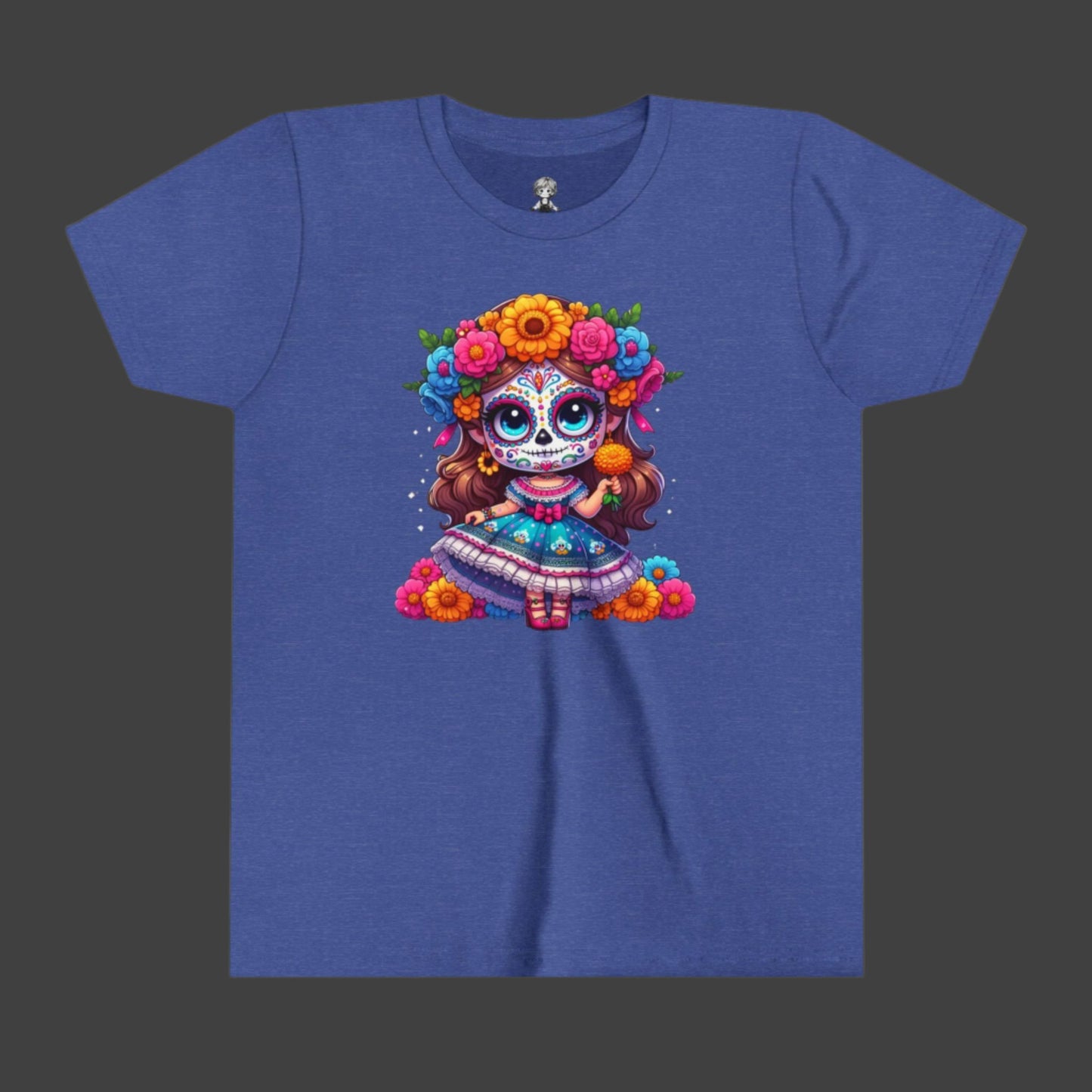 Beautiful Lady doing Halloween Youth Short Sleeve Tee