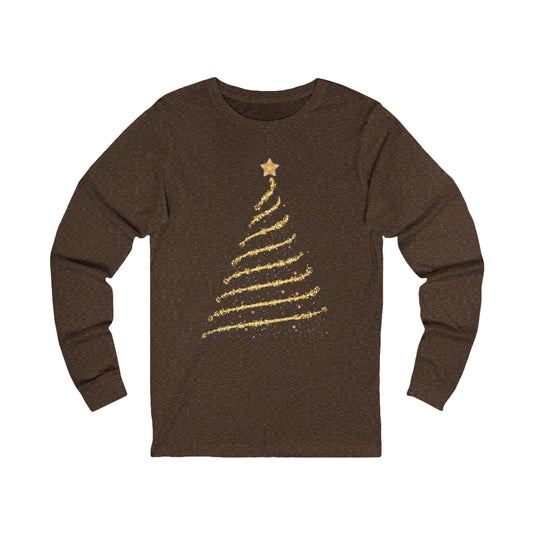 Golden Christmas Tree Long Sleeve Tee