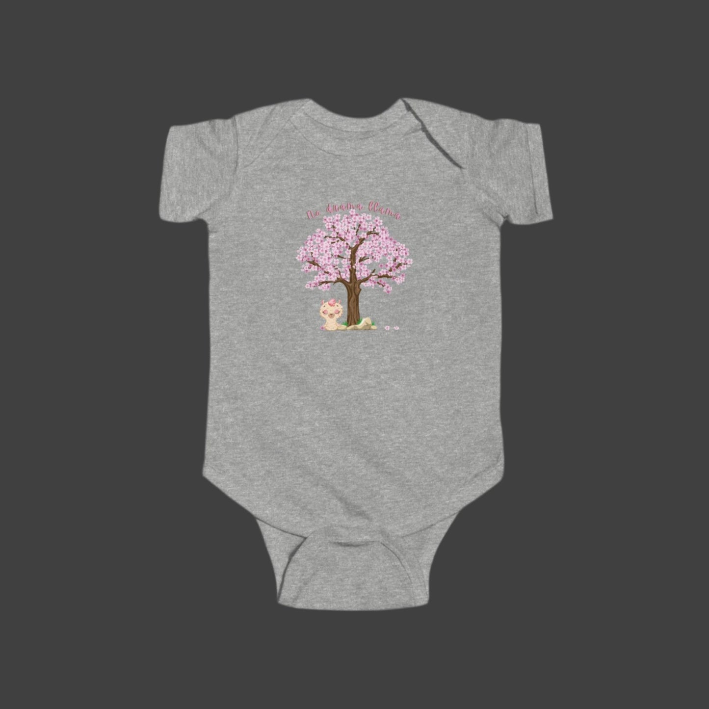 Happy Llama with a Tree and Flowers Infant One-Piece