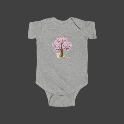 Happy Llama with a Tree and Flowers Infant One-Piece