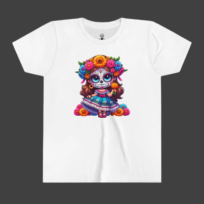 Beautiful Lady doing Halloween Youth Short Sleeve Tee