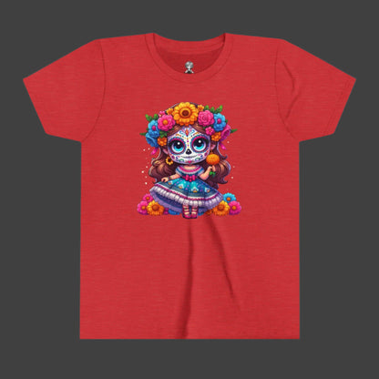 Beautiful Lady doing Halloween Youth Short Sleeve Tee