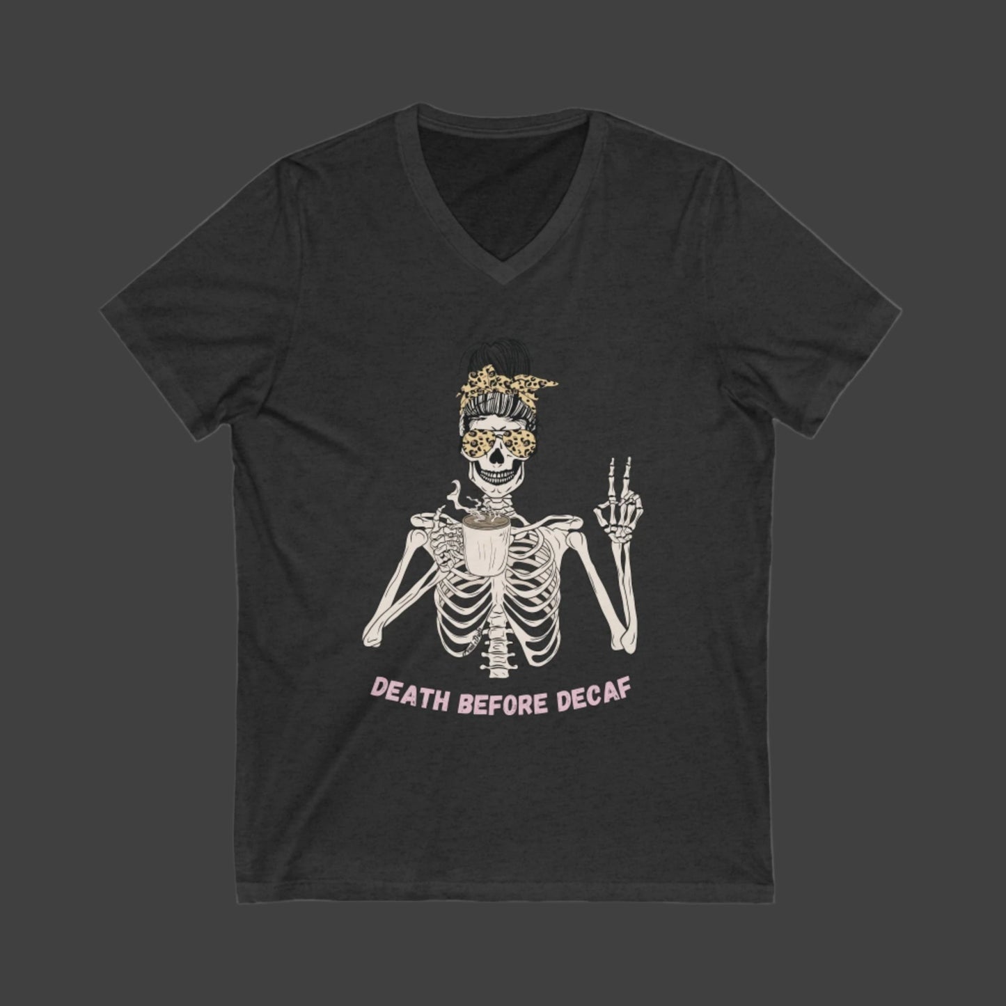 Skeleton Drinking Some Coffee Short Sleeve Tee