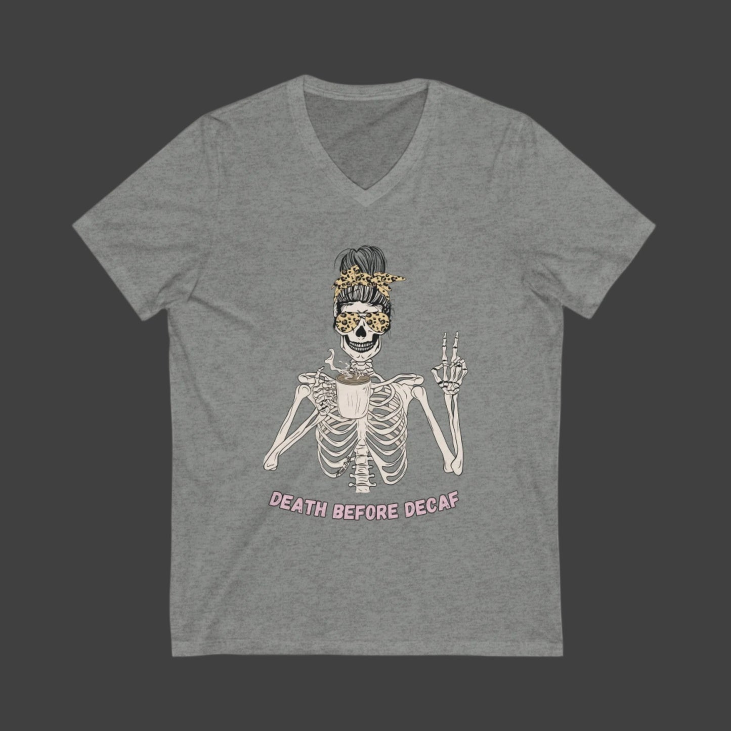 Skeleton Drinking Some Coffee Short Sleeve Tee